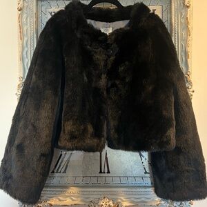 Ann Taylor LOFT Black Teddy Jacket